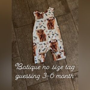 Baby girl 3-6 Highland Cow Romper